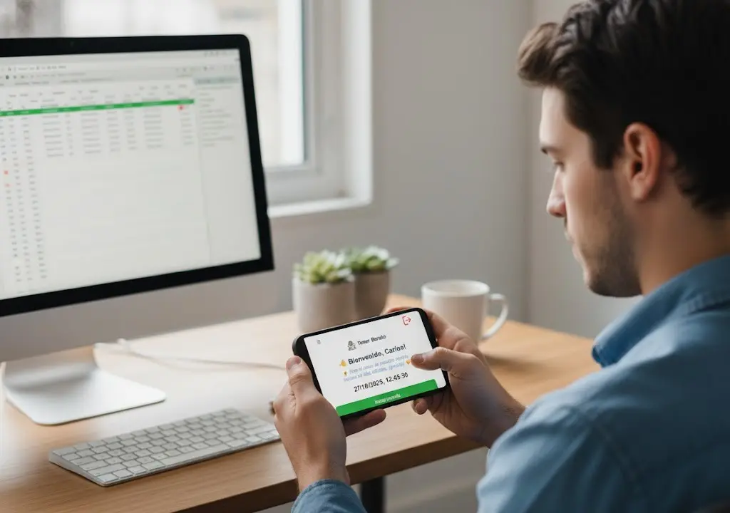 Panel empleado control horario - Fichaje digital desde móvil o ordenador